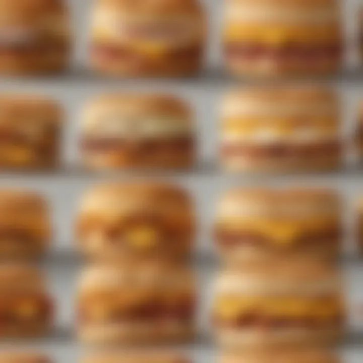 Caloric content comparison of different breakfast sandwiches