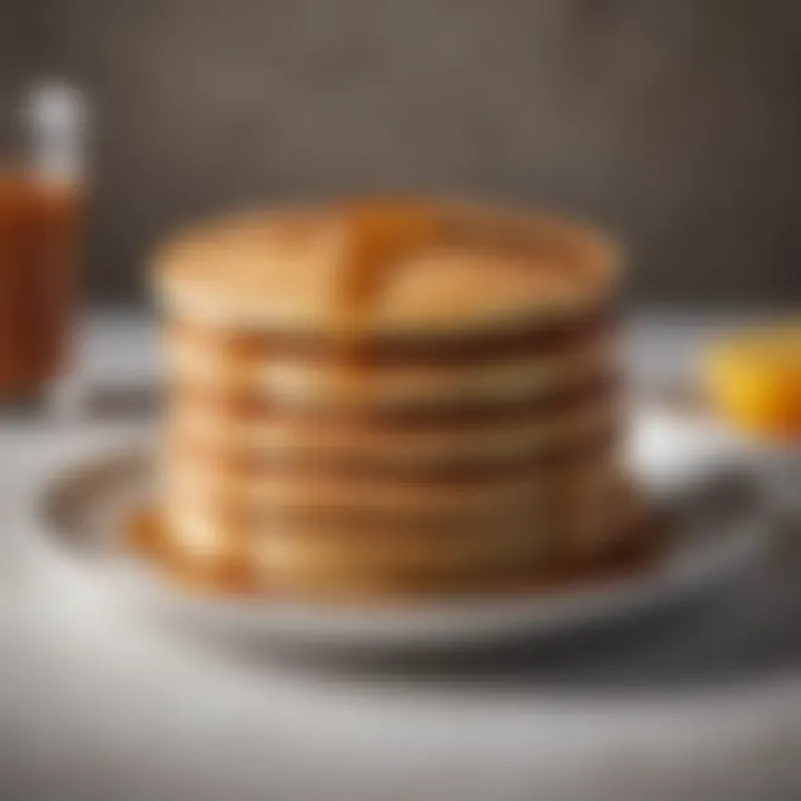 Stack of perfectly shaped pancakes made with rings