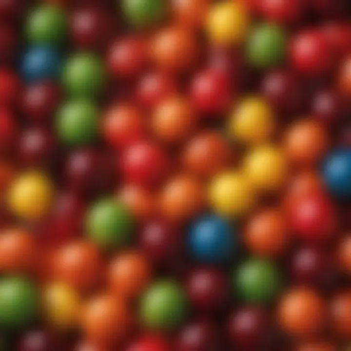 Close-up of the candy texture showcasing its glossiness