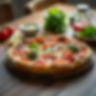 A satisfying homemade pizza topped with fresh ingredients