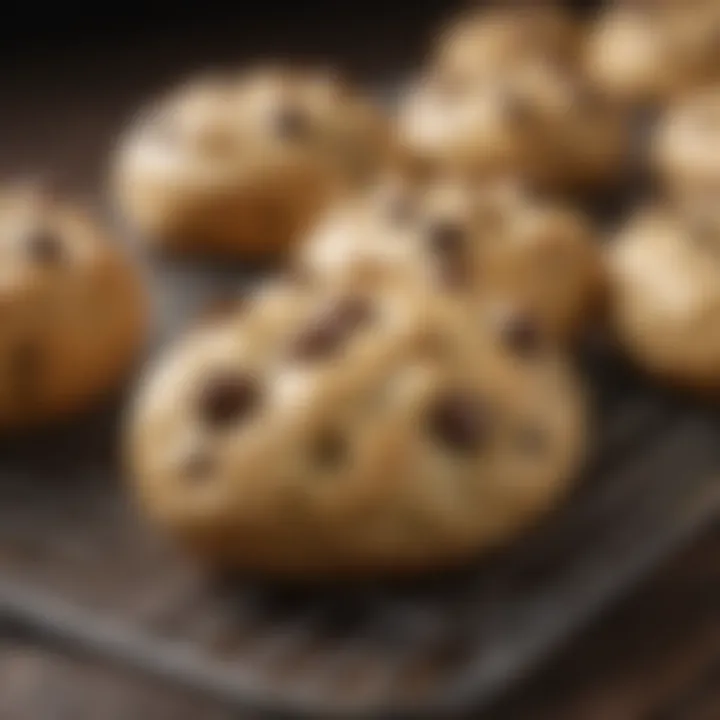 Close-up of cookie dough ready for air frying.