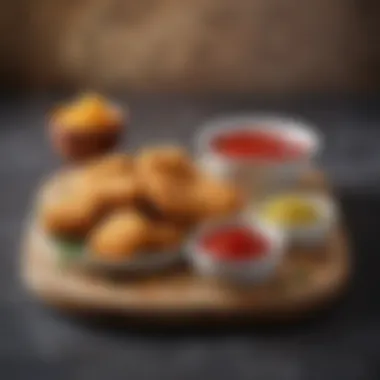 Aldi chicken nuggets served with various dipping sauces