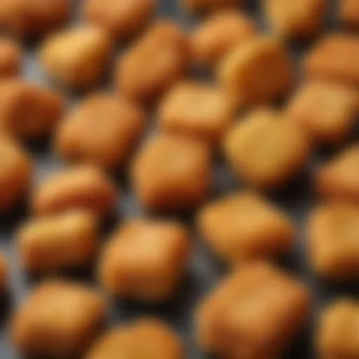 Detailed view of Aldi chicken nuggets showcasing texture and quality