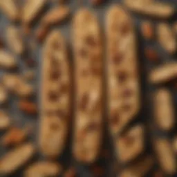 A close-up view of Almondina biscotti showcasing its crispy texture and nutty ingredients