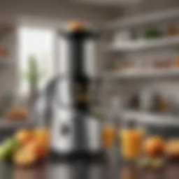 Sleek design of the Amzchef masticating juicer showcasing its sophisticated features