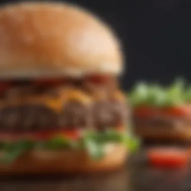 A comparison between the texture of the Impossible Burger and conventional beef burgers.