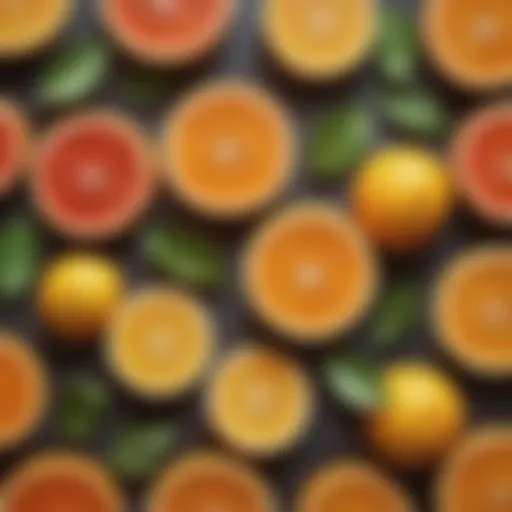 Fresh citrus fruits rich in vitamin C displayed elegantly