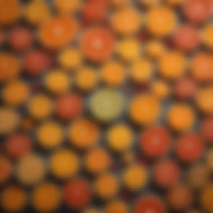 An array of dietary sources of vitamin C beautifully arranged