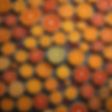 Dietary Sources of Vitamin C An array of dietary sources of vitamin C beautifully arranged