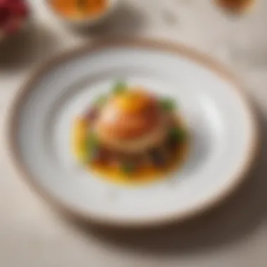 Artful presentation of a signature dish