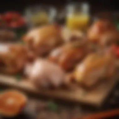 Variety of Chicken Cuts Different cuts of raw chicken on a cutting board