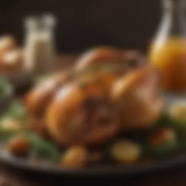 Deliciously Baked Chicken Dish Plated baked chicken with herbs and seasoning