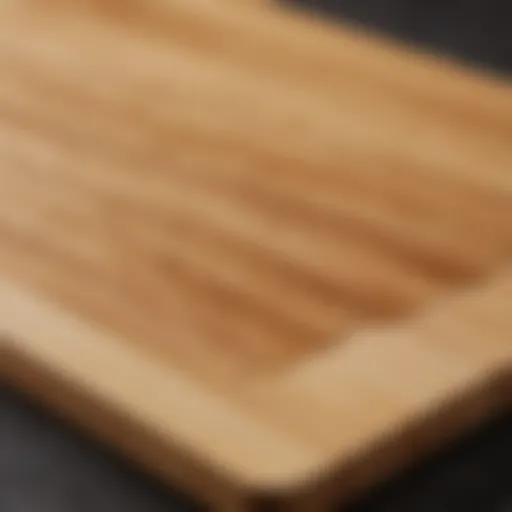 Elegant bamboo cutting board with intricate grain patterns