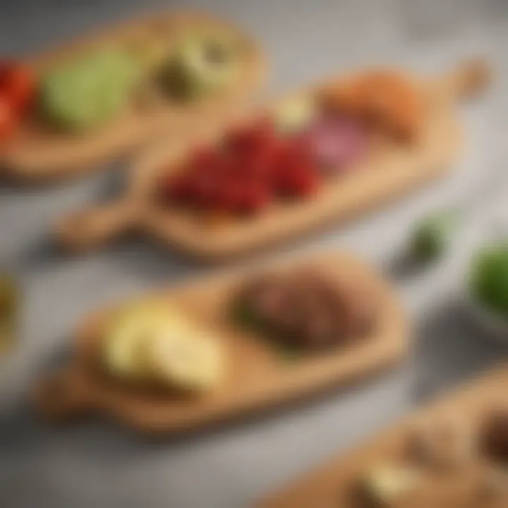 Assorted bamboo cutting boards in different shapes and sizes