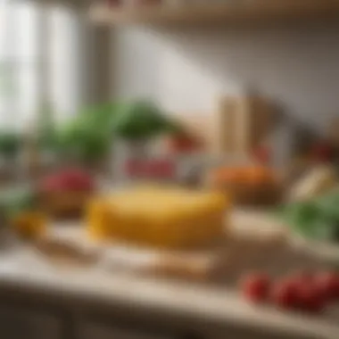 Sustainable Food Storage with Beeswax Wrap Beeswax wrap elegantly covering fresh produce