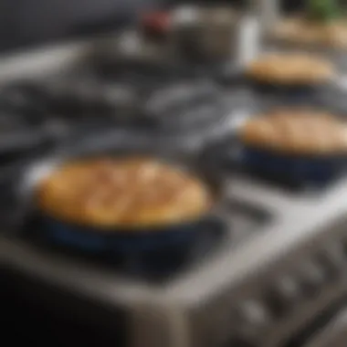 A before-and-after comparison of a stovetop cleaning