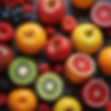 Vibrant Fruits for Inflammation Reduction A vibrant assortment of colorful fruits rich in antioxidants