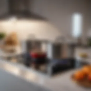 Installation setup of an induction cooktop in a modern kitchen.