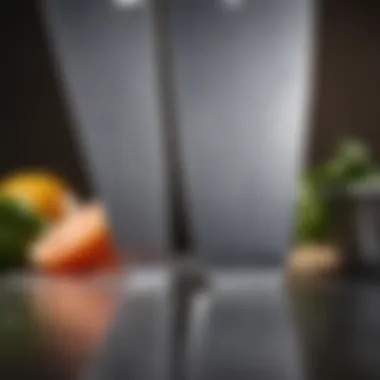 Close-up of high-quality stainless steel blades reflecting light