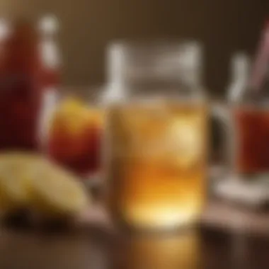 Close-up of a mason jar filled with a refreshing beverage