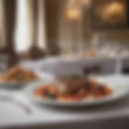Elegant dining setting with gourmet dishes