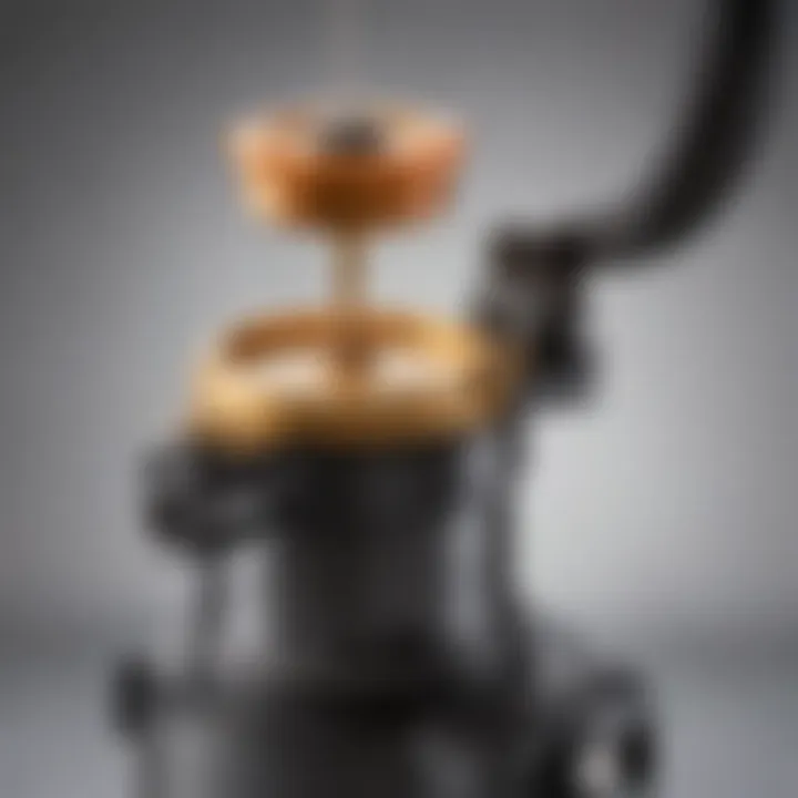 Close-up of pressure cooker valve mechanism