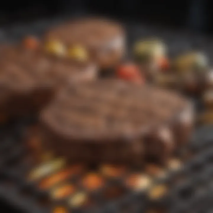 Grill temperature gauge showing optimal heat for steak grilling