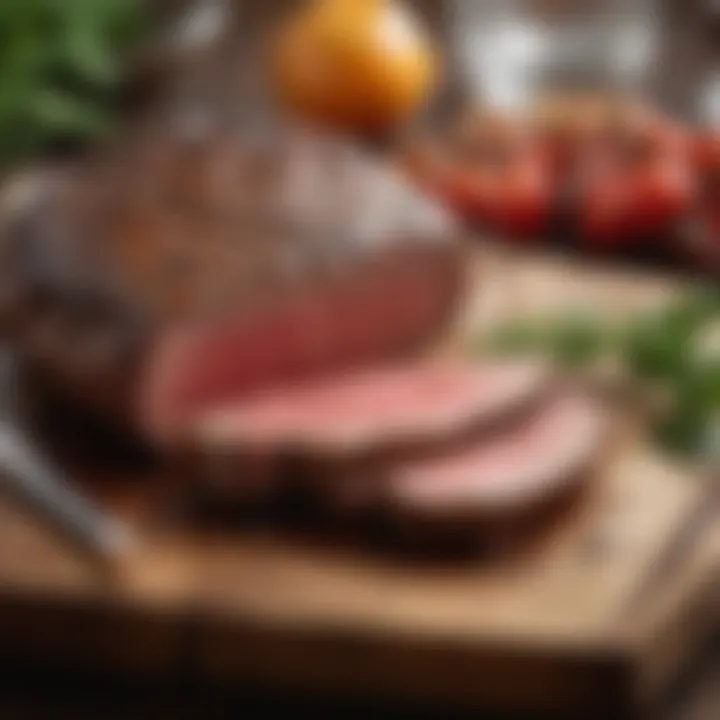Resting a grilled porterhouse steak on a cutting board