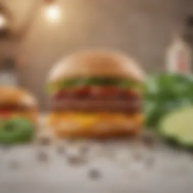 A vibrant display of plant-based ingredients used in Beyond Meat hamburgers