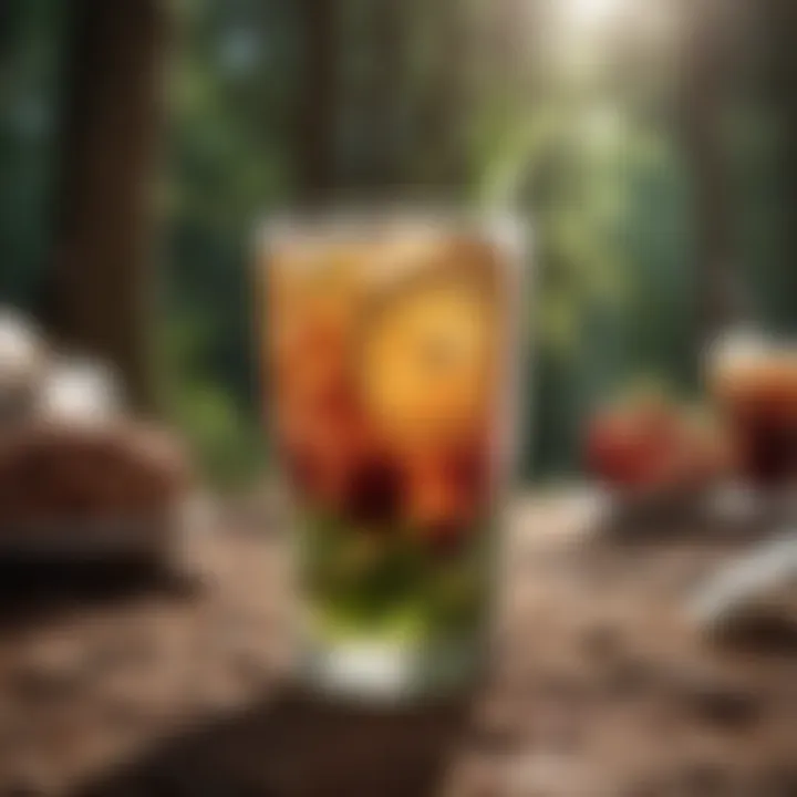 Lifestyle shot of a BPA-free tumbler in use outdoors