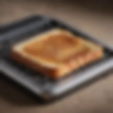 A perfectly toasted slice of bread using the Breville Toaster Pan.