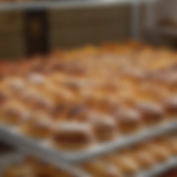 An enticing display of various pastries highlighting the bakery's unique offerings