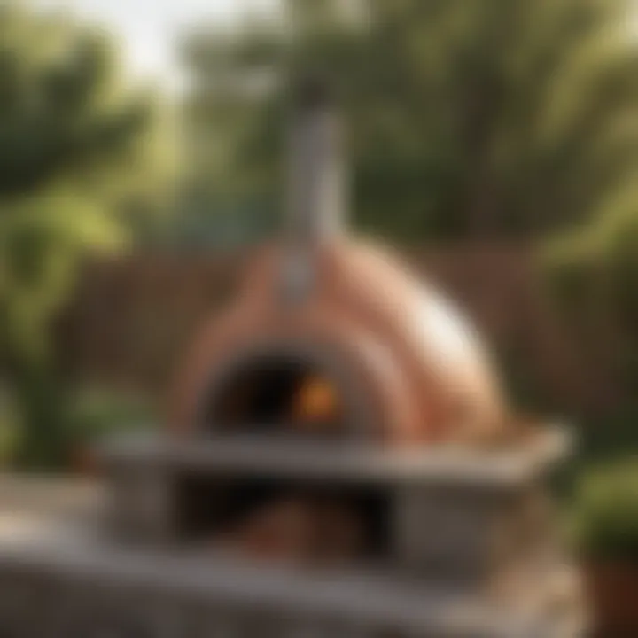 A well-constructed pizza oven in a backyard setting