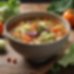 Vibrant bowl of cabbage soup showcasing ingredients
