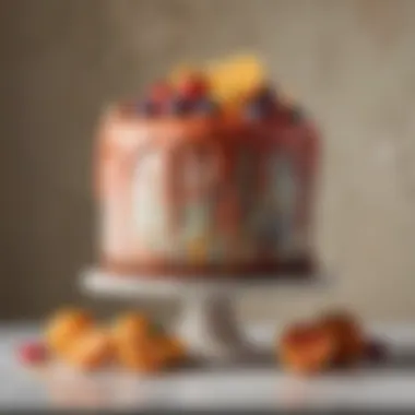 Artistic cake with a stunning marbled effect