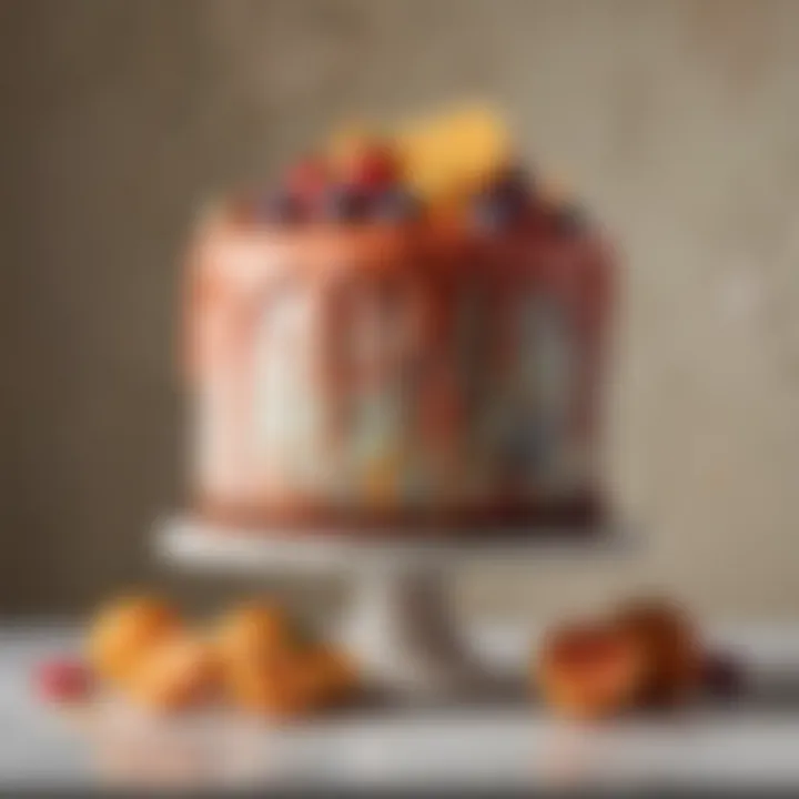 Artistic cake with a stunning marbled effect