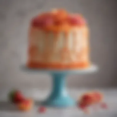Layered cake with vibrant buttercream swirls