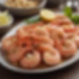 Fresh shrimp ready for the dish