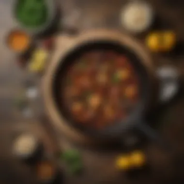 Cast Iron Skillet with Culinary Delight Cast iron skillet with vibrant food presentation