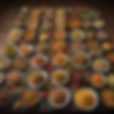 Stunning Buffet Layout with Culinary Creativity A stunning buffet layout that highlights culinary creativity and presentation
