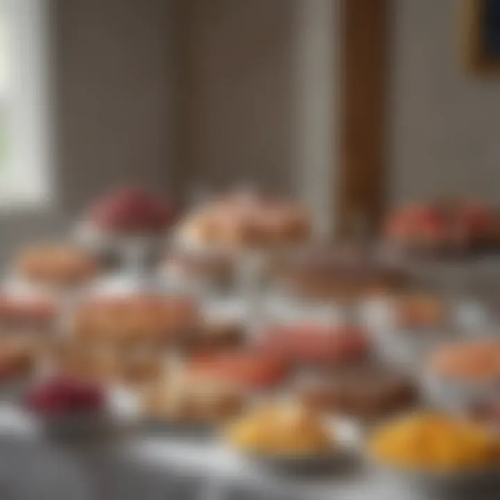 A beautifully arranged dessert table featuring a variety of sweet treats