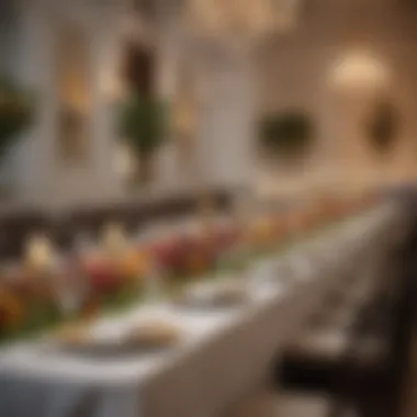 Elegant Wedding Banquet Setup An elegant wedding banquet set up with diverse dishes and beautiful decor