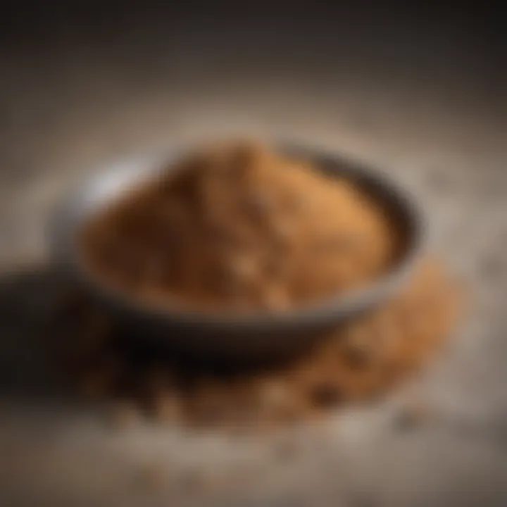 A vibrant display of chai tea powder in a bowl.
