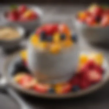 Chia Seed Pudding with Fresh Fruits A vibrant bowl of chia seed pudding topped with fresh fruits