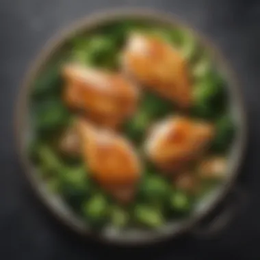 A Harmony of Freshness: Chicken and Broccoli Fresh broccoli beside tender chicken pieces