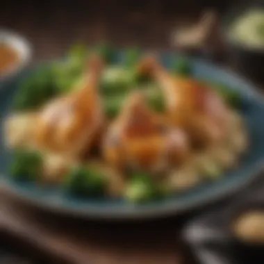 A vibrant chicken with broccoli dish garnished with sesame seeds