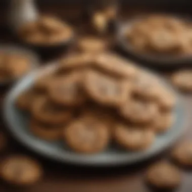 Delicious Cookie Platter A beautifully arranged platter of chocolate chip cookies, showcasing their inviting appeal.