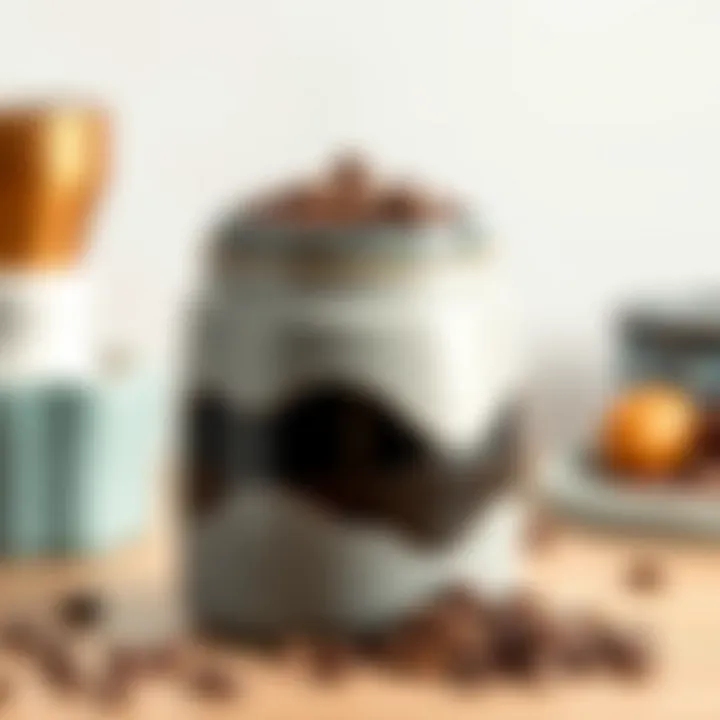 Modern Ceramic Coffee Canister Elegant ceramic coffee bean canister showcasing modern design