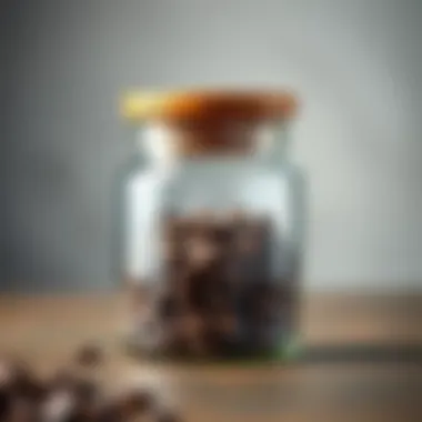 Glass Canister with Wooden Lid Glass coffee bean canister with a wooden lid for aesthetic appeal