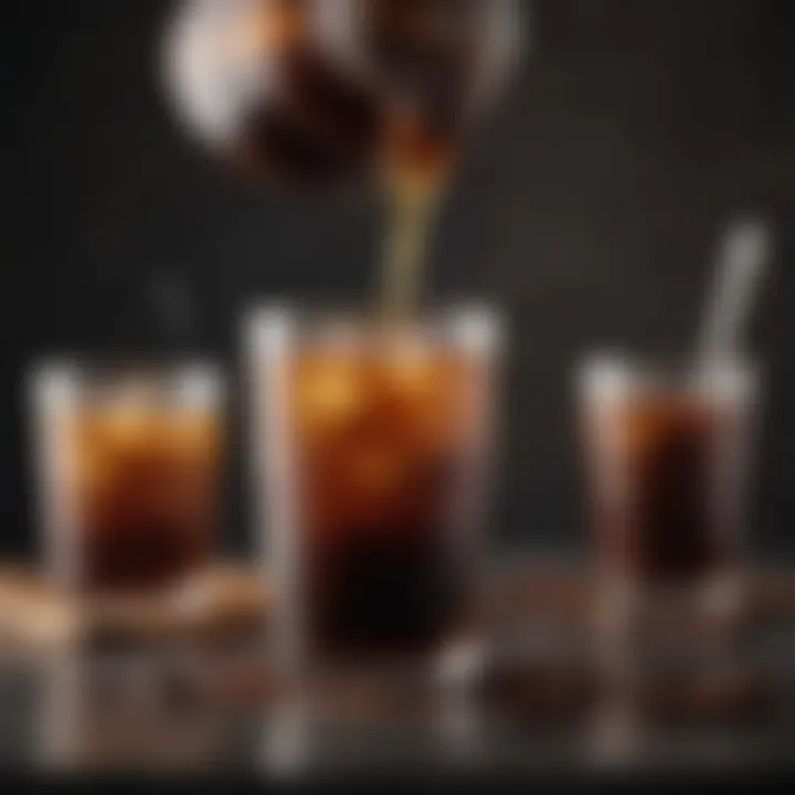 Artisan setup showcasing various cold brew flavors
